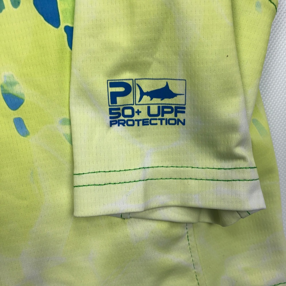 Pelagic Exo-Tech Fishing Hoodie Mens XL Green Mahi Mahi Sun Shirt UPF 50+ - Picture 2 of 10
